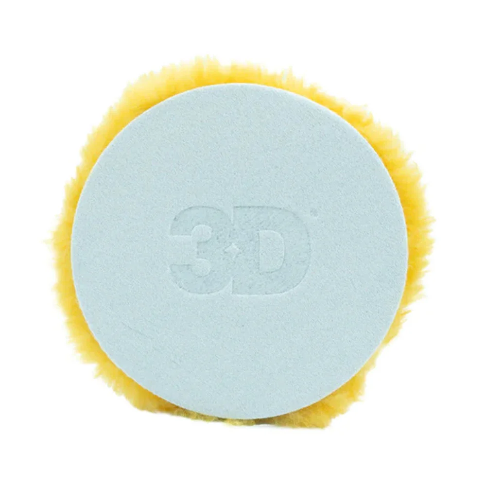 3D Premium Yellow Lambswool Pad - Полировальный круг из натурального меха, желтый, 150 мм - 2
