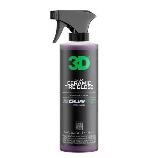 3D SIO2 Ceramic Tire Gloss GLW - Гидрофобное глянцевое чернение для шин, 473 мл - 1