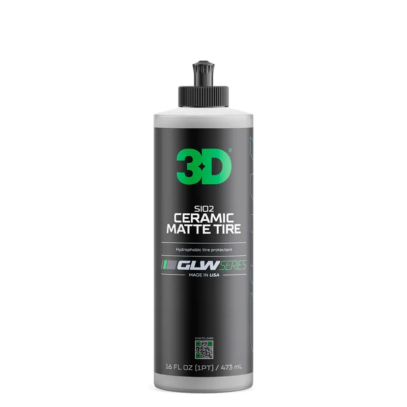3D SIO2 Ceramic Matte Tire GLW - Гидрофобное матовое чернение для шин, 473 мл - 1