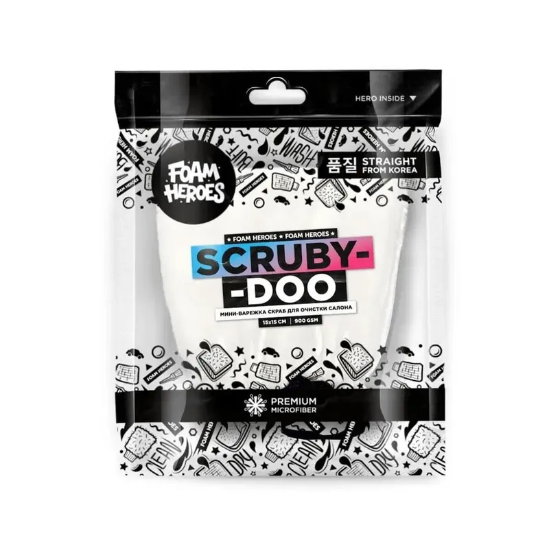 Foam Heroes Scruby-Doo - мини-варежка скраб из микрофибры для очистки салона
15х15 см, 900 гр/м2 - 1
