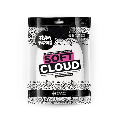Foam Heroes Soft Cloud - варежка из мульти-микрофибры для мойки автомобиля 17.5x23 см, 1400 гр/м2 - 1