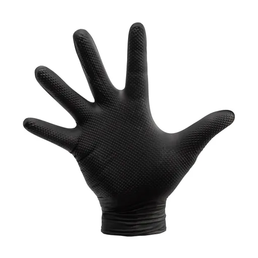 Remix GUARD - Перчатки нитриловые нескользящие, черные, размер L, 50 шт/упак - 1