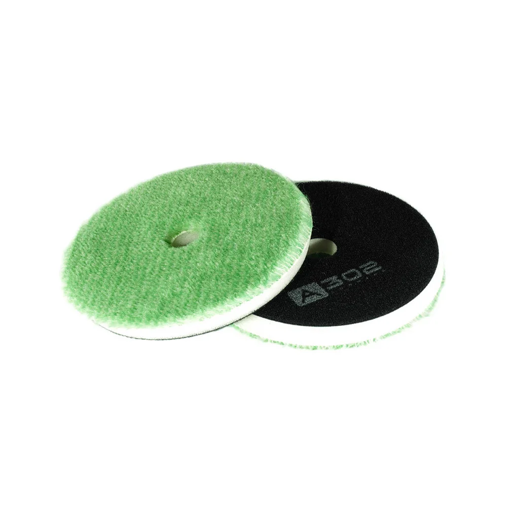 A302 Green Hybrid Wool Cutting Pad - Меховой полировальник на поролоне, зеленый, ворс 8мм, 135 мм