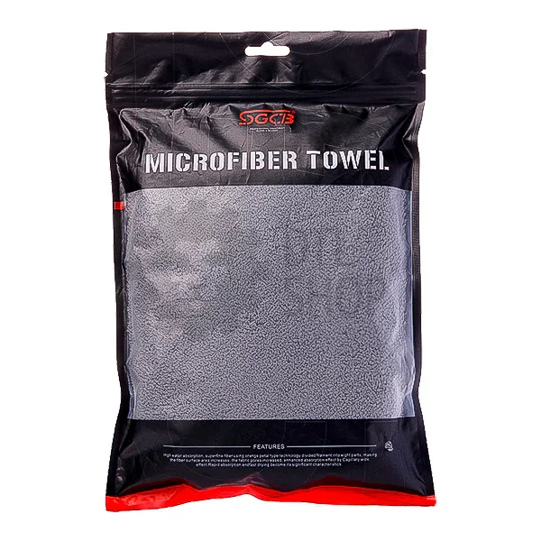 SGCB Microfiber Plush Towel - микрофибра с оверлоком для полировки 40*40см 600 г/м2 серая - 2