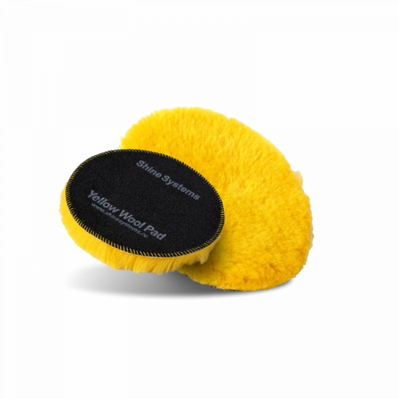 Shine Systems Yellow Wool Pad - полировальный круг из желтого меха, 155 мм - 1