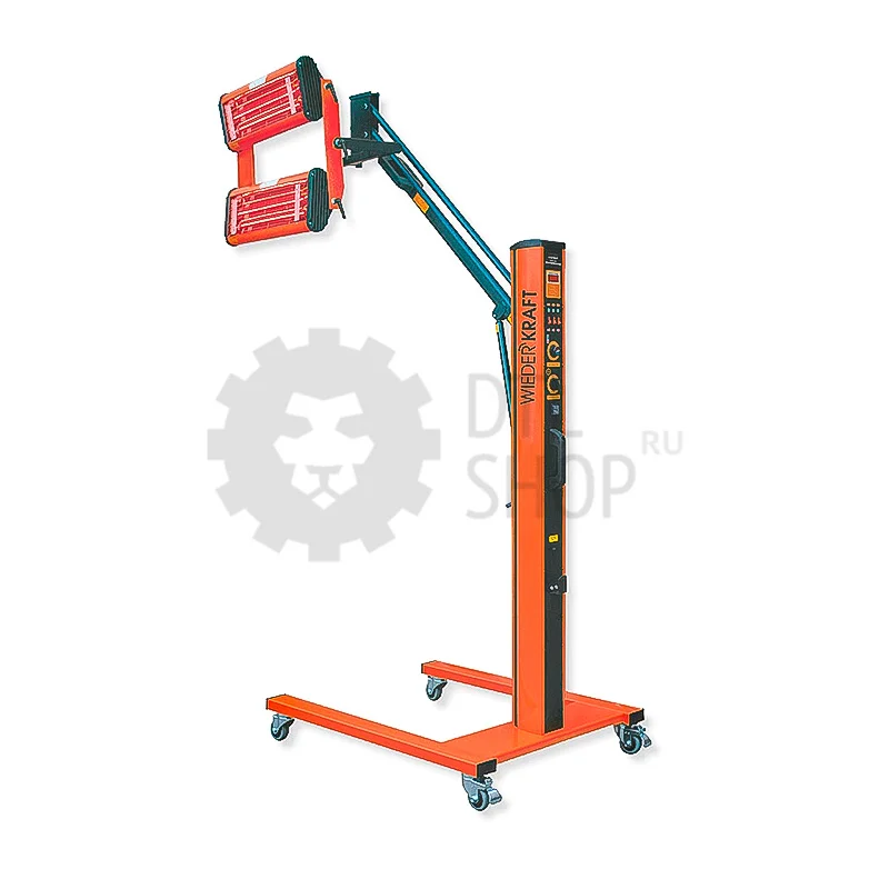 WiederKraft Двухкассетная мобильная ИК сушка на пантографической стойке