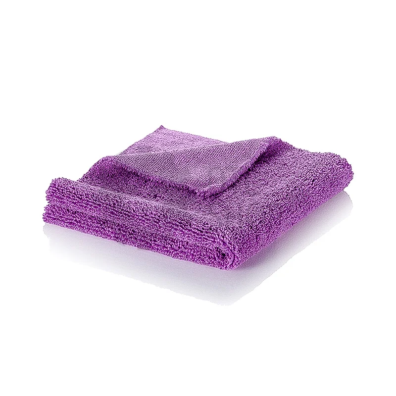 Dry Monster Deutsch Microfiber - двусторонняя микрофибровая салфетка без оверлока, фиолетовая, 420 гр/м, 40х40 см - 2