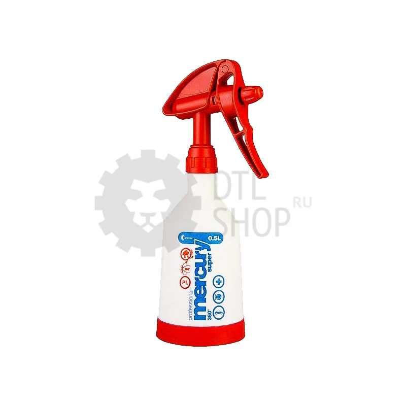 Kwazar Mercury SUPER PRO+ 360, Viton Red - Курковый распылитель, красный, 500 мл