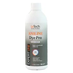LeTech Leather Aniline Dye Pro Black Brown - проникающая краска для кожи, черно-коричневый, 500 мл