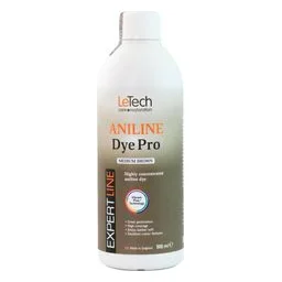 LeTech Leather Aniline Dye Pro Medium Brown - проникающая краска для кожи, темно-коричневый, 500 мл